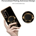 thumbnail image 2 of for Samsung Galaxy S23 Plus Case Cute 6D Astronaut Case with Stand Function Luxury Plating Case Cover Slim Fit Soft TPU Shockproof Bumper Protective Electroplated Case for Girls Boys,Black, 2 of 12