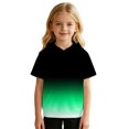 thumbnail image 3 of Bysome Boys Hoodies Gradient Short Sleeve Hooded Tees Autumn Fashion Boys Sweatshirts Size 11-12 Years Mint Green, 3 of 6