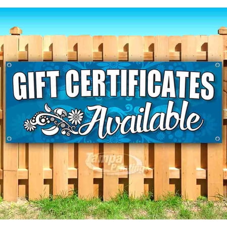 gift certs available blue Customizable 13 oz Banner Heavy-Duty Vinyl Single-Sided With Metal Grommets