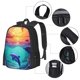 thumbnail image 2 of Balery Hawaiian Island Dolphin Mochila para hombre y mujer - Tela Oxford 600D resistente - Gran capacidad, resistente al agua, ideal para la escuela, viajes y senderismo, 2 of 6