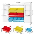 thumbnail image 7 of Homfa Kids Toy Storage Organizer Bookcase with 8 Bins, Storage Organizer Bookshelf with 2 Door for Children Playroom Organization, White/Red/Blue/Yellow, 7 of 7