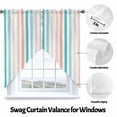 thumbnail image 3 of Coral Red Aqua Stripes Swag Valances for Windows 2 Pack Minimalist Abstract Vertical Striped Swag Kitchen Curtains 63 Inches Long Rod Pocket Short Window Treatment for Kitchen Bathroom 36"x63", 3 of 8