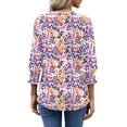 thumbnail image 5 of UVN Summer V Neck Womens Blouses Dressy Casual 3/4 Sleeve Shirts Ladies Tunic Tops, 5 of 10