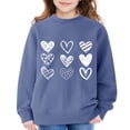thumbnail image 6 of KAUOD Teen Girls Heart Print Sweatshirts Oversized Crew Neck Long Sleeve Cute Pullover Tops Clothes Kids Cotton Hoodies, 6 of 9