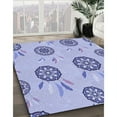 thumbnail image 3 of Ahgly Company Machine Washable Indoor Square Transitional Medium Slate Blue Area Rugs, 7' Square, 3 of 7