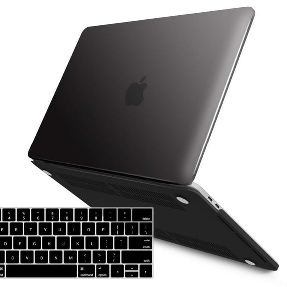 IBENZER MacBook Pro 15 Inch Case 2019 2018 2017 2016 A1990 A1707, Plastic Hard Shell Case with Keyboard Cover for Apple Mac Pro 15 Touch Bar, Black, T15BK 1