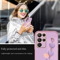 thumbnail image 2 of Compatible with Samsung Galaxy S23 Ultra Case Silicone, Cute Love-Heart Galaxy S23 Ultra Case with Love Heart Chain, Ultra Slim Soft Galaxy S23 Ultra Phone Case Shockproof Cases for Women (Purple), 2 of 13