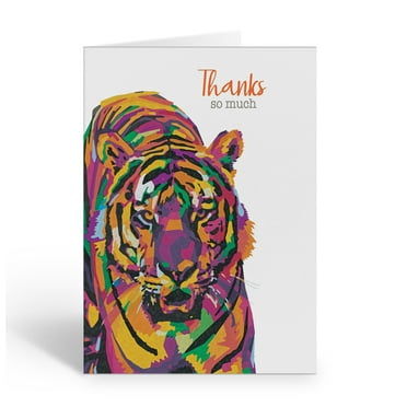 Stonehouse Collection | Artistic Tiger Note Cards | Colorful Wildlife Greeting C