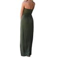 thumbnail image 2 of Summer Strapless Off the Shoulder Solid Color Women Long Party Maxi Dress with Pocket, 2 of 4