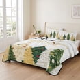 thumbnail image 2 of Quilts King Size Bedding Set, Merry Christmas Lightweight Quilted Comforter, Xmas Pine Trees Snowflake Winter Farmhouse Reversible Bedspread Coverlet with Pillow Covers for All Season, 96" x 106", 2 of 9