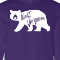 thumbnail image 4 of Inktastic West Virginia White Bear Silhouette Long Sleeve T-Shirt, 4 of 5