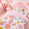 thumbnail image 3 of meiyoeat Colorful Initial L Twin Bedding For Kids,Cute Flowers Print Duvet Cover Set For Girls,pink Reversible,2-Piece(No Comforter), 3 of 6