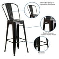 thumbnail image 4 of Merrick Lane Black-Antique Gold 30" High Metal Bar Height Stool with Removable Back for Indoor-Outdoor Use, 4 of 11