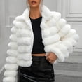thumbnail image 6 of Winter Women Jacket Thick Faux Fur Solid Color Turn-down Collar Long Sleeves Heat Retention Outdoor Daily Wear Warm Coat, 6 of 8