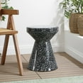 thumbnail image 3 of JONATHAN Y Xenia 17.75" Modern Bohemian Terrazzo Indoor/Outdoor Drum Accent Table, Black/White, 3 of 9