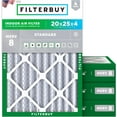 thumbnail image 1 of Filterbuy 20x25x4 MERV 8 (MPR 600) Dust Defense, Pleated HVAC AC Furnace Air Filters (4-Pack), 1 of 8