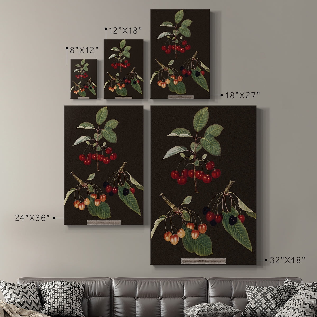 Brookshaw Cherries Premium Gallery Wrapped Canvas - Ready to Hang