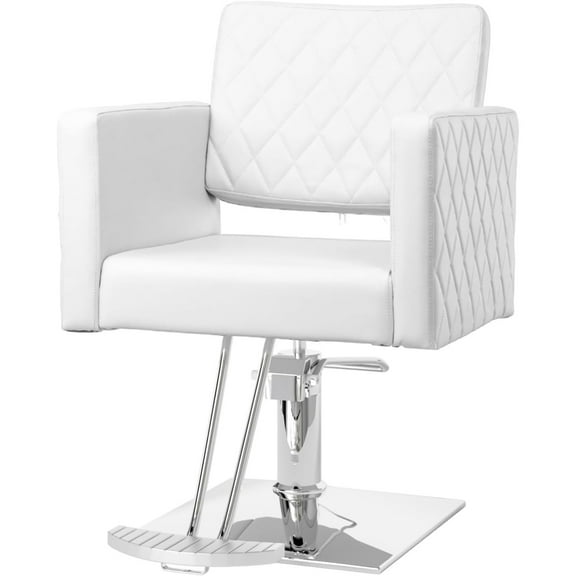 UBesGoo Hydraulic Salon Chair with Memory Foam Seat, Adjustable Height, White