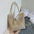 thumbnail image 4 of Yucurem Large Summer Boho Woven Bags for Women, Handmade Straw Beach Tote Bags for Vacation Holiday Travel (White), 4 of 10