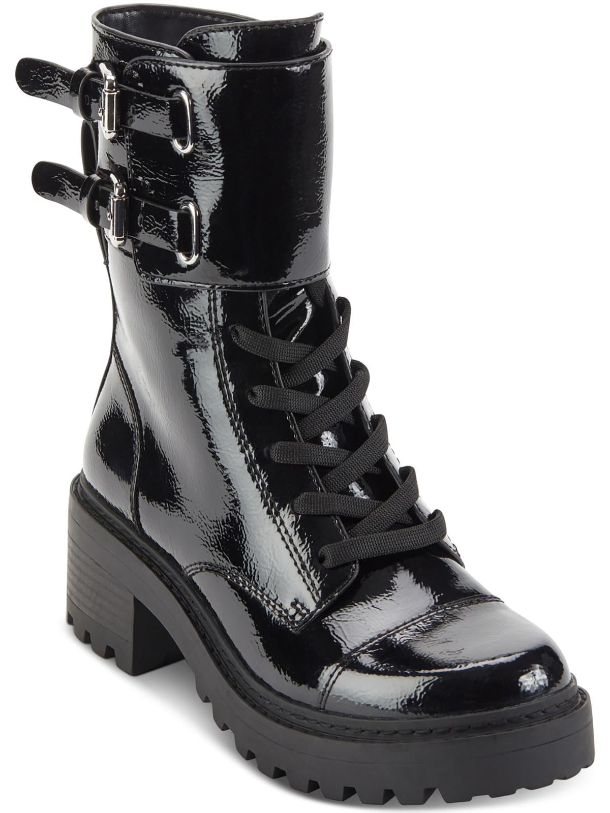 DKNY Womens Bart Lugged Sole Buckle Combat & Lace-up Boots - Walmart.com