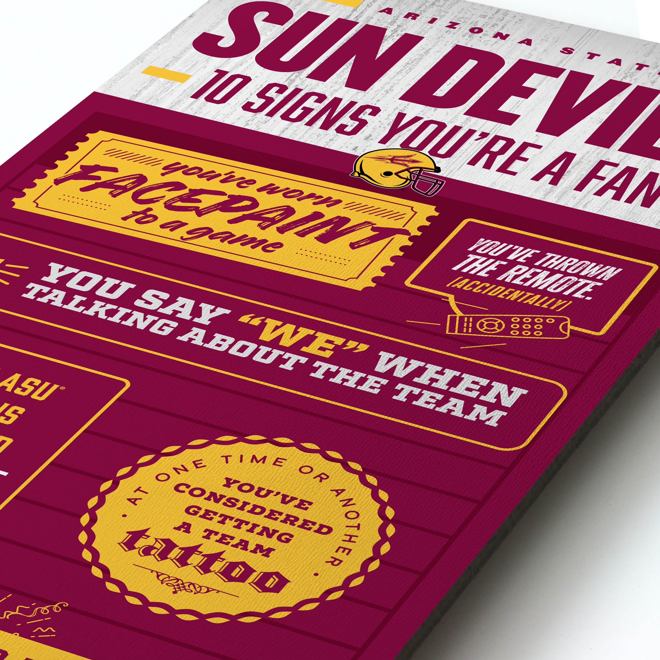 YouTheFan NCAA Arizona State Sun Devils 3D Top 10 Wall Art