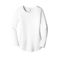 thumbnail image 3 of District Women's Perfect Tri Long Sleeve Tunic Tee Dt132l - White - S, 3 of 4