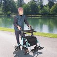 thumbnail image 3 of Goplus Folding Rollator Walker w/Seat & 8" Wheels Supports up to 300 lbs Navy, 3 of 10