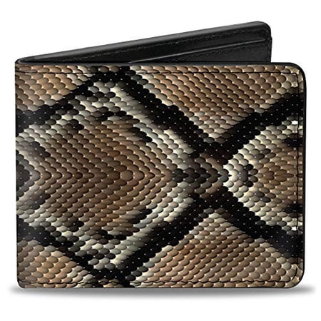 Buckle-Down Wallet, Bifold, Snake Skin, Vegan Leather