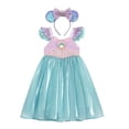 thumbnail image 3 of Disfraz de princesa Ariel de La Sirenita para niñas de Disney, vestido de malla con lentejuelas y mangas voladoras, ropa para fiesta de cumpleaños y carnaval, 3 of 5