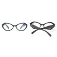 thumbnail image 4 of Women Small Egg Designer Reading Glasses 3.50 Black Spring Hinges Blue Light Blocking Oval Readers +3.5, 4 of 7