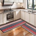 thumbnail image 3 of Kitchen Rugs Sets Of 2,Red and Blue Christmas Knitted Pattern Anti Fatigue Kitchen Mat Rugs Non Slip Washable,Decorative Kitchen Floor Mats for Kitchen,Sink,Laundry,17"x47"+17"x47", 3 of 5