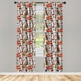 thumbnail image 3 of Ambesonne London Curtains, Doodle English, Pair of 28"x84", Multicolor, 3 of 5