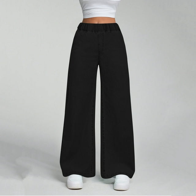 CHCNHAC Jeans Larges pour Femmes Taille Haute Extensibles Jambe Droite Jeans Tendance Couture avant Pantalon en Denim Ample Rétro Y2k