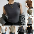 thumbnail image 6 of Women Cotton Round Neck Camisole Vest Basic Sleeveless Undershirt Tops Slim Tees, 6 of 9