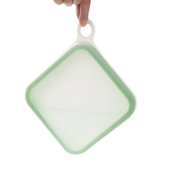 Silicone Sandwich Storage Bag, Thick Reusable Food Storage Container, Leakproof Washable Sandwich Bags (Green)