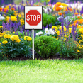 thumbnail image 3 of Caution Safety Sign Stop Sign with Stake 7x8.8inch Aluminum Outdoor Decoration Sign Rustproof Sturdy Aluminum Sign for Outdoor Use Easy Install Set of 1, 3 of 6