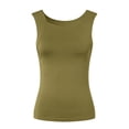 thumbnail image 5 of GEWSEY Tank Tops with Built in Bra for Women 2026 Racerback Workout Lounge Camisole Summer Sports Padded Cami Tube Casual Yoga Tops (Army Green, XL), 5 of 7