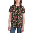 thumbnail image 2 of Fuzoiu Rose Flowers Print Youth Short Sleeve T-Shirt,Youth Dry-Fit Active Athletic T-Shirt,Short Sleeve Tops Tees for School, Sports, and Casual Wear, 2 of 6