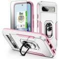 thumbnail image 1 of KOMI pour Google Pixel 8a, Étui avec Protecteur d'Écran, Béquille Anneau Réglable à 360 Intégré, Protection Militaire, Armure Antichoc - Vert, 1 of 5