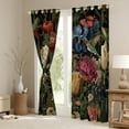 thumbnail image 3 of Homewish Retro Rustic Flower Curtains Pack of 2 (42x84 Each),Country Floral Hummingbird Curtains Blackout,Green White Red Bedroom Curtains For Girls,Ultra Soft Home Decor, 3 of 6