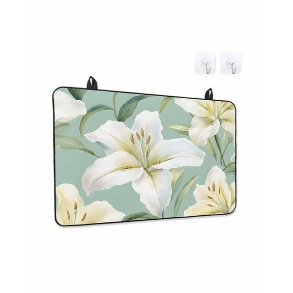 Stove Top Covers for Electric Stove 31x24 Inches, Blooming Flowers Heat Insulation Fireproof Glass Cooktop Protector, Watercolor Garden Summer Botanical Countertop Stovetop Cover for Kitchen