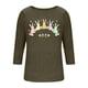 thumbnail image 4 of Mujeres 3/4 Manga Tops Y Blusas Impresas Cuello Redondo Casual Otoño Invierno Blusa, 3/4 Manga Casual Tops para Mujeres, 4 of 7