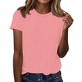 thumbnail image 3 of HAJWOH Womens Summer Tshirt Short Sleeve Shirts Beach Vacation Outfits Oversized Workout Tshirts Crew Neck Casual Clothes L, 3 of 7