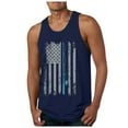 thumbnail image 3 of Durtebeua Running Shorts Men's Slim-fit Solid Tank Top Navy,2XL, 3 of 6