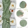 thumbnail image 2 of Parojati 1 Pcs Cheesecloth Table Runner - 35*240 inch Boho Gauze Rustic Sheer Table Runners for Dining, Wedding, Celebration, Party Decorations, Sage Green, 2 of 8