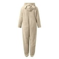 thumbnail image 5 of LIJCC Kid Girls Fleece Lined Onesies Pajamas Warm Zip Up Hooded Fuzzy Sherpa One Piece Onesie Winter Romper Flannel Loungewear Sleepwear, 5 of 6