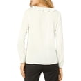 thumbnail image 4 of Allegra K Women's Ruffle V Neck Office Button Front Vintage Blouse, 4 of 7