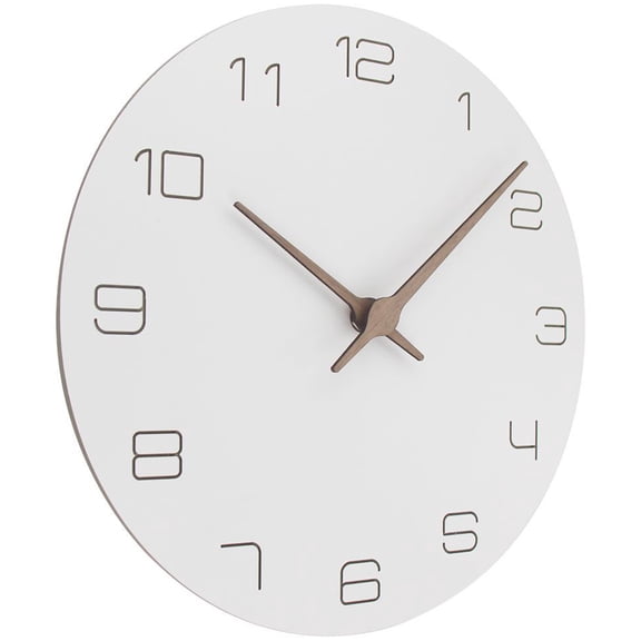 Pretyzoom Wooden Wall Clock Mute Hanging Clock for Home Bedroom Decorative Decor