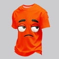 thumbnail image 4 of Dolkfu Orange Men'S&nbsp;Shirts Short Sleeve Crew Neck Novelty Pull-On Tops Graphic Prints Funny Modern T-Shirts Orange,Xl, 4 of 5