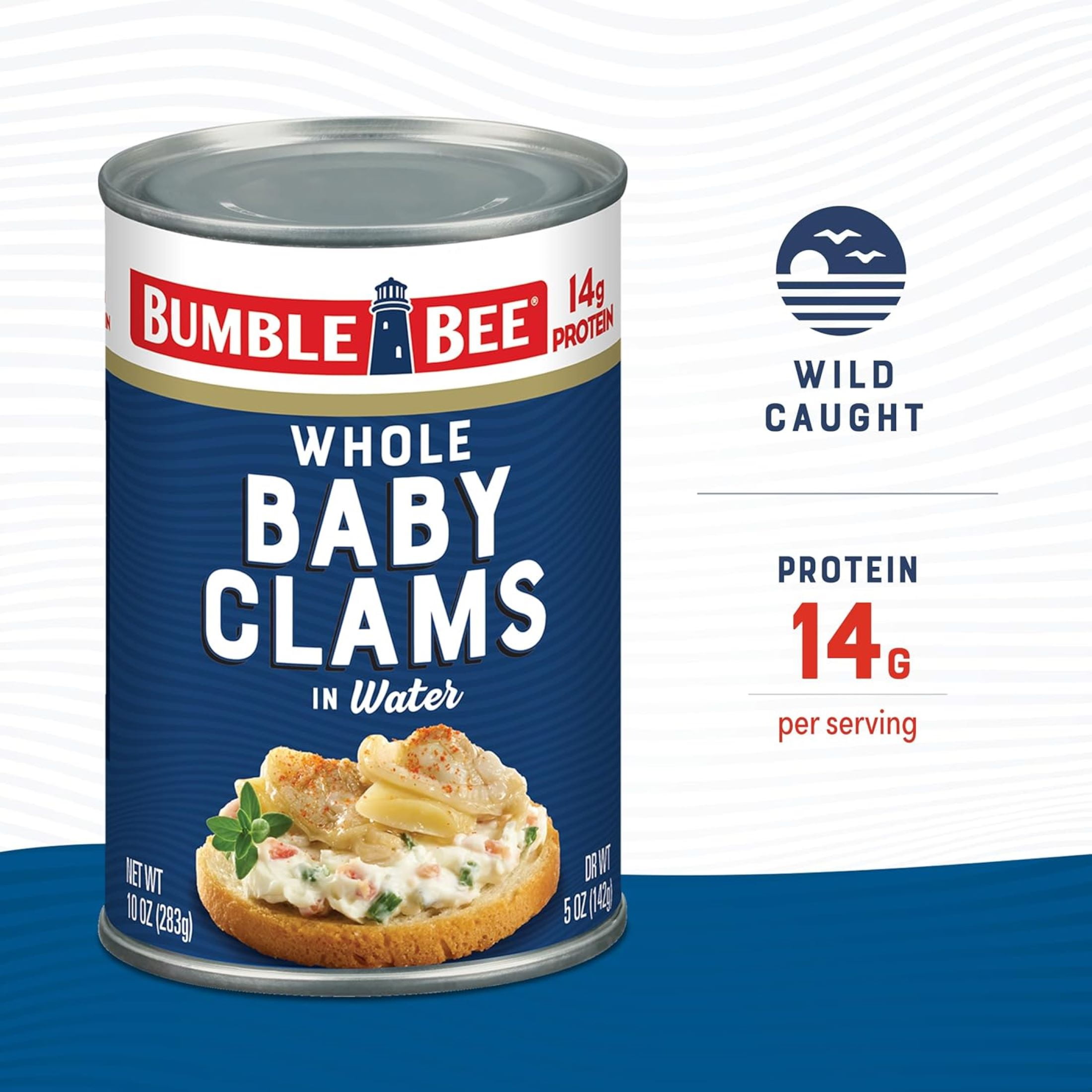 (12 pack) Bumble Bee Fancy Whole Baby Clams 10 oz can